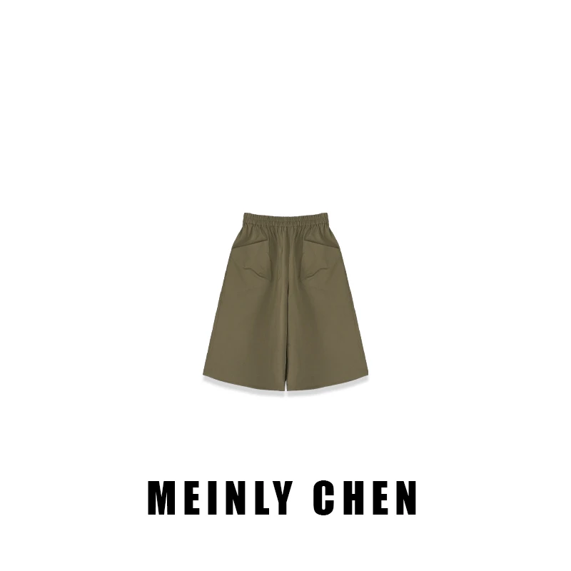 【MEINLY  CHEN】高端设计师款简约时尚百搭松紧腰休闲裤8250204