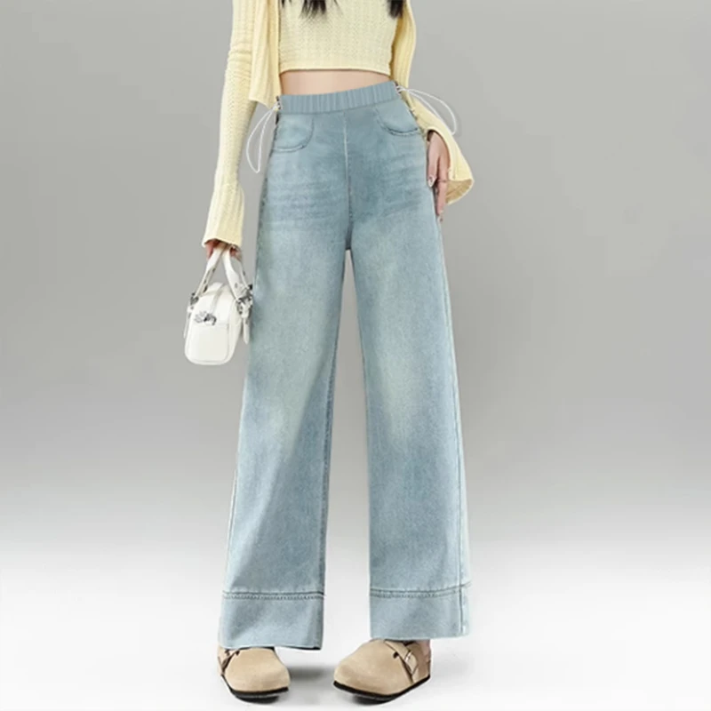 孕妇九分牛仔裤薄款弹力夏季无托腹高腰时尚休闲新款外穿阔腿裤子