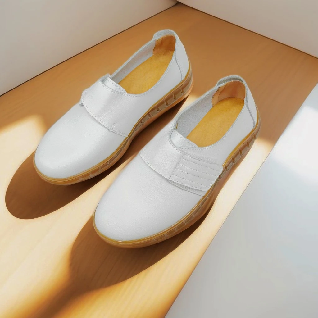 2022护士鞋春秋防滑软底不累脚皮鞋防滑平底牛筋底单鞋女