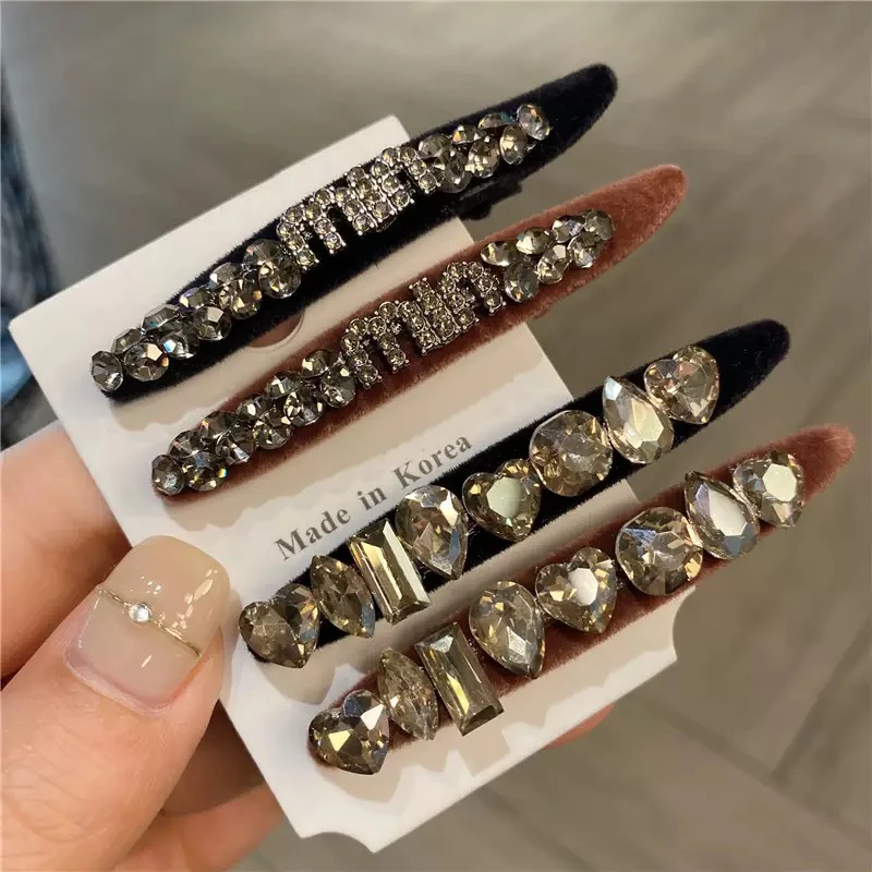 少女风鸭嘴夹边夹女发夹小猫抓夹超仙网红头饰发卡可爱钻发夹