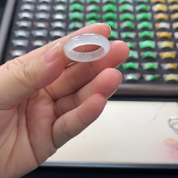 翡翠未镶嵌戒指缅甸天然翡翠A货-18圈