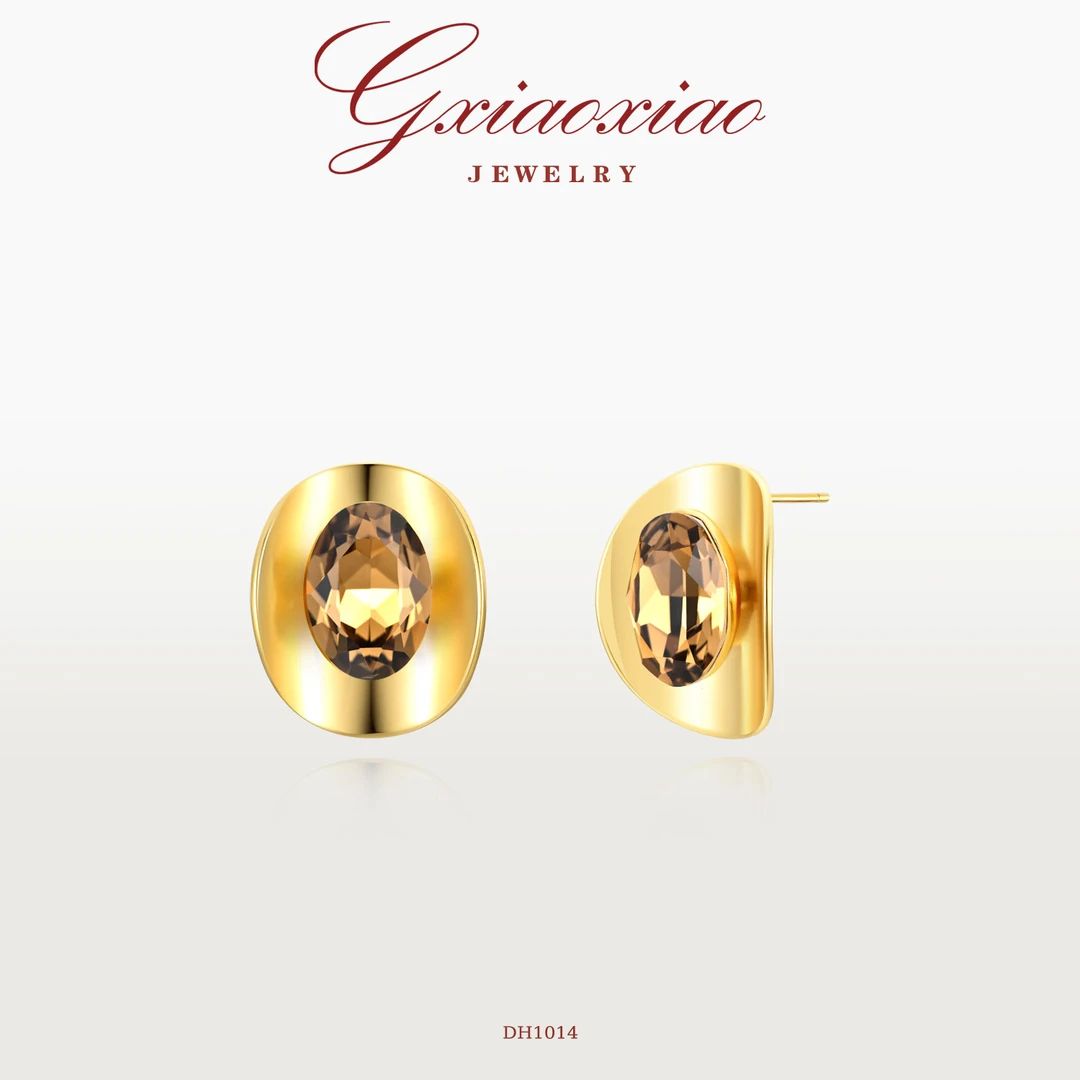 G XIAOXIAO 【金眸流光】高级感轻奢气质椭圆形耳环 DH1014