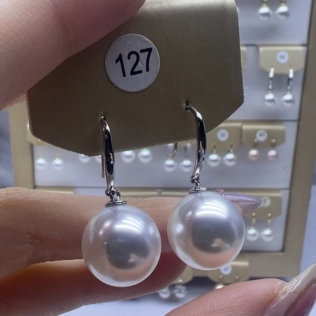 银S925镶嵌淡水珍珠耳饰