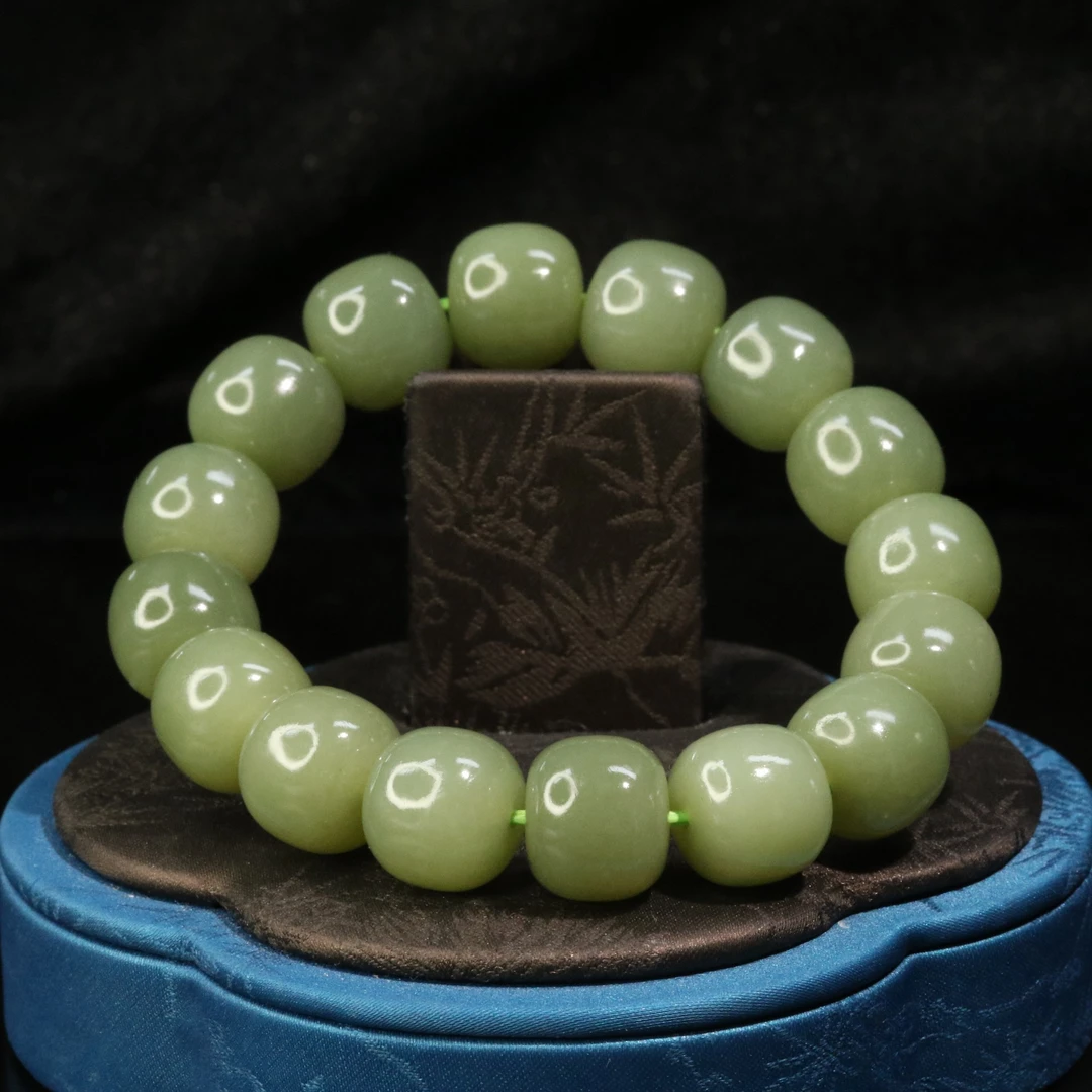 24和田玉青玉手串/700317上海嘉禾拍卖