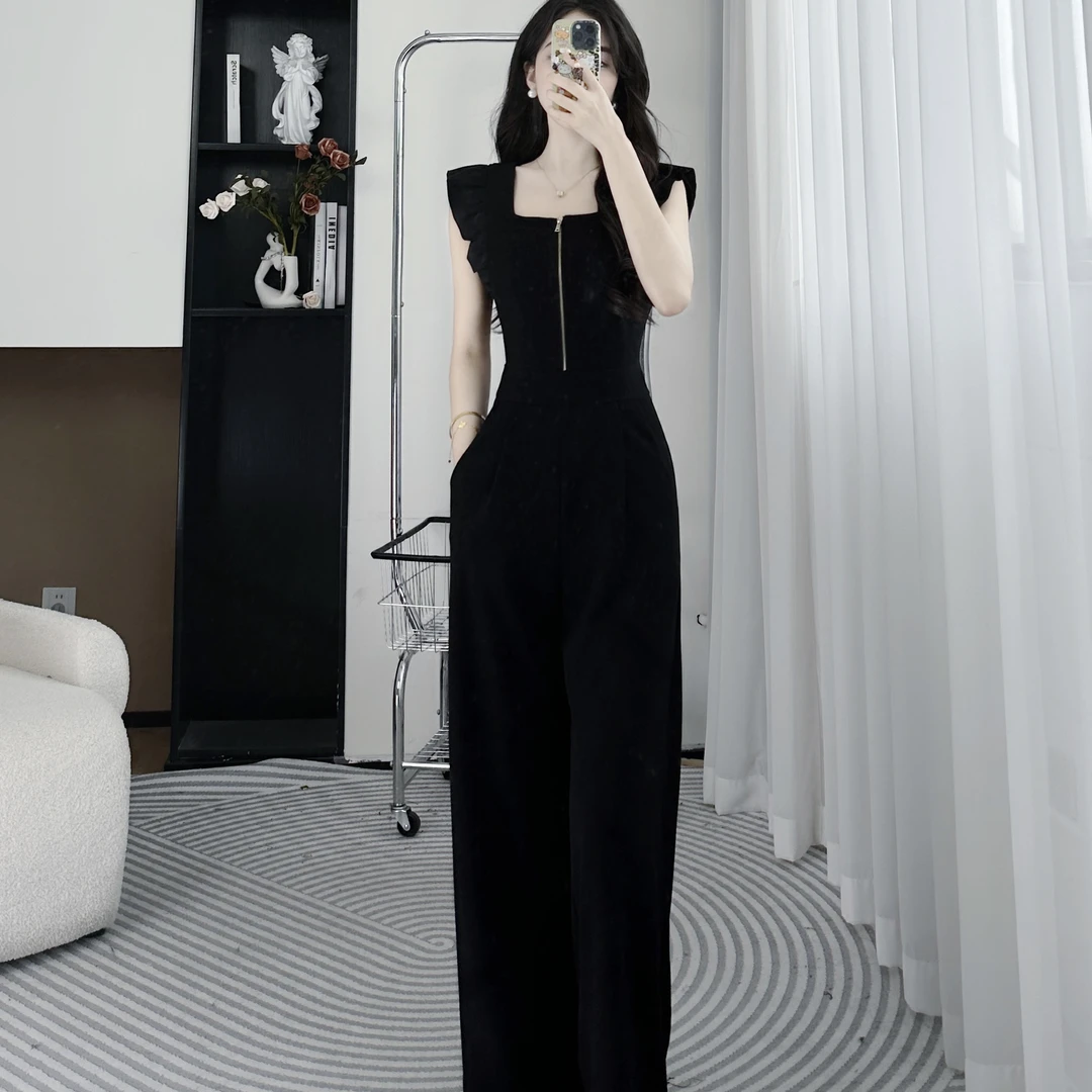 La Chapelle/拉夏贝尔2025夏新款气质时尚高腰设计感连体裤10382