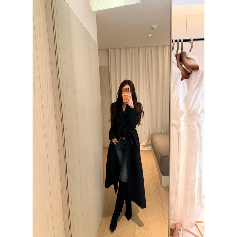 一只雪雪【复古千禧】新款秋冬气质气场个性经典英伦毛呢款大衣外套