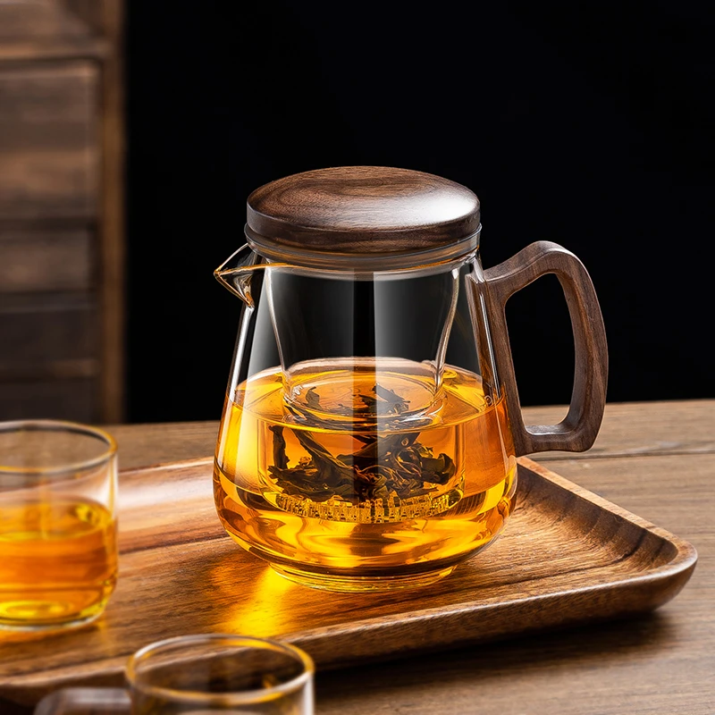 新款玻璃泡茶壶茶水分离泡茶器带盖泡茶杯高档家用办公室泡茶专用