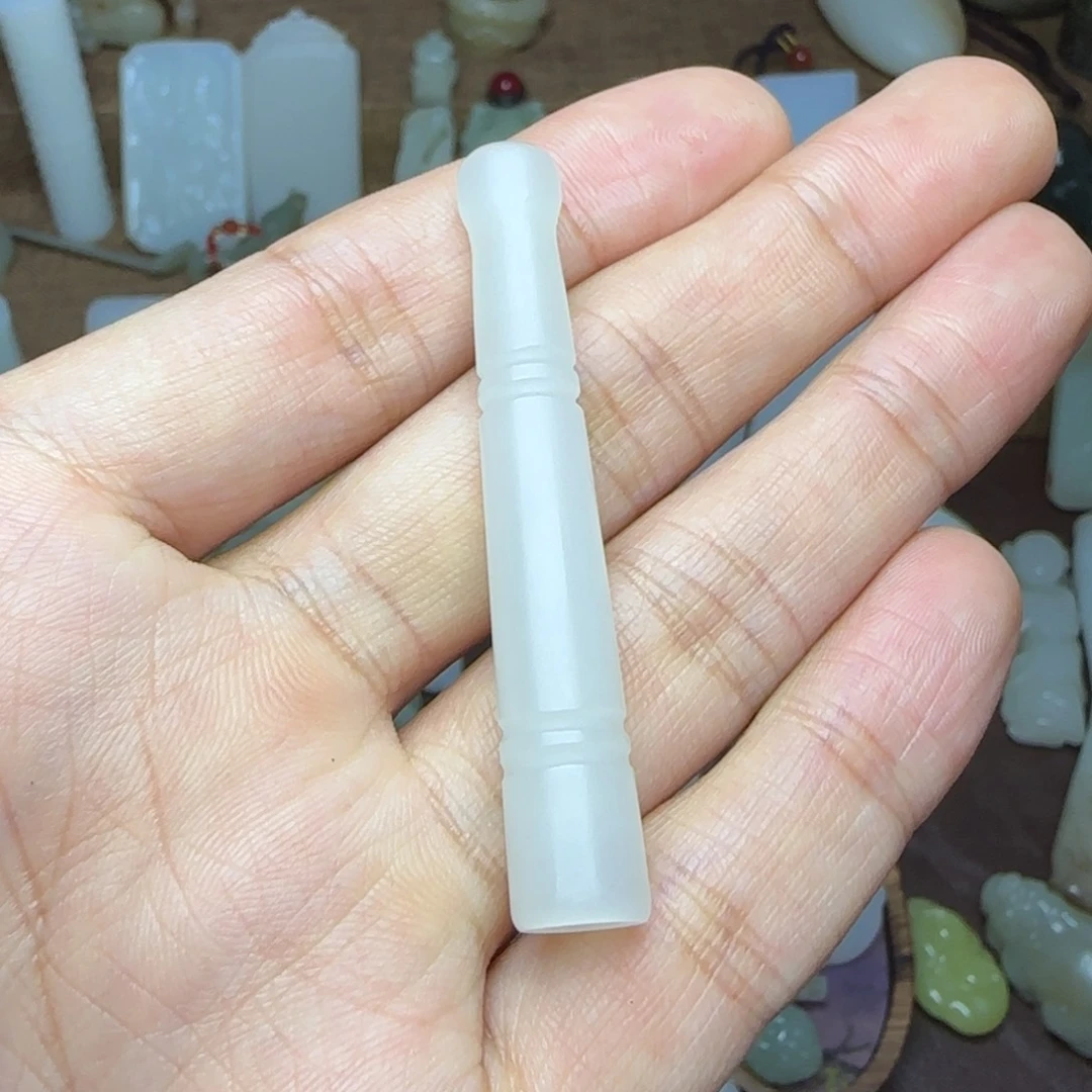 和田玉挂件未镶嵌细支烟嘴