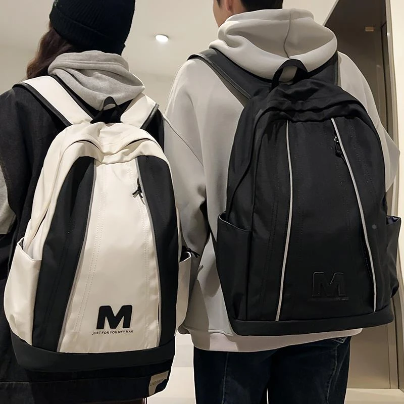 书包4一6年级女生大学生高中学生拼色背包初中生小学生男生双肩包