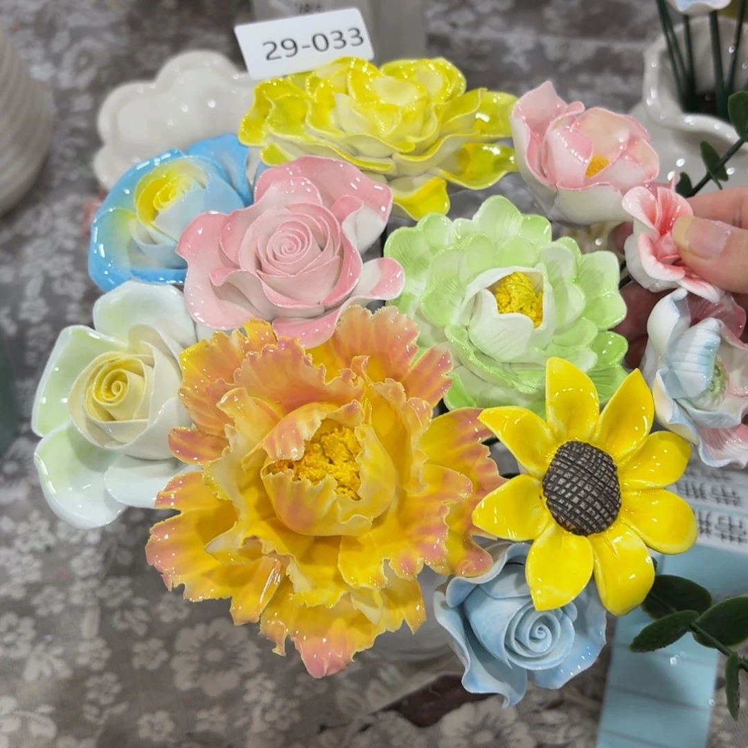 2933 陶瓷花拍满20元发货退款要拉黑