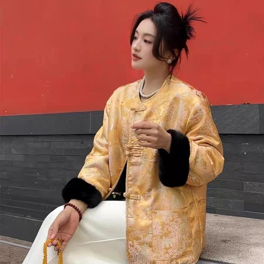 正反两穿新中式国风复古提花两穿外套