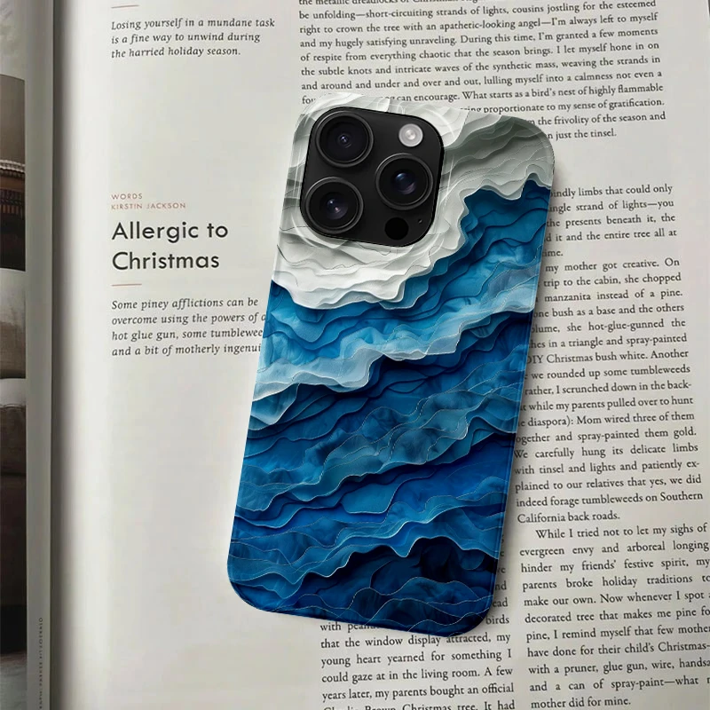 渐变层浪手机壳适用于苹果16promax个性华为mate荣耀oppo一加小米