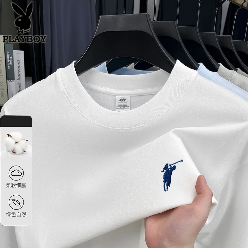 花花公子秋季新款2025男款上衣舒适纯棉卫衣男士青年套头百搭外衣