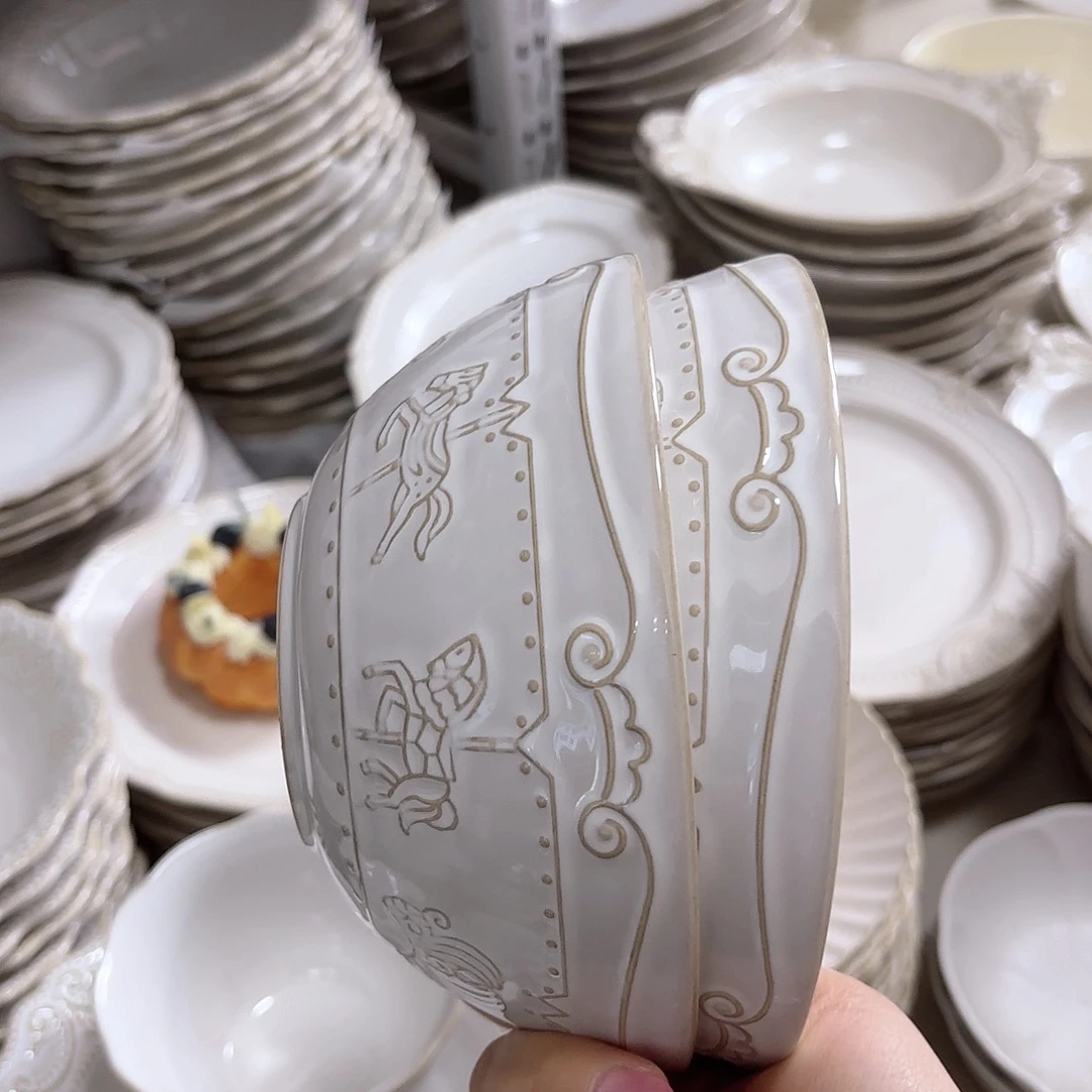 瓷片瑕疵特价陶瓷面碗