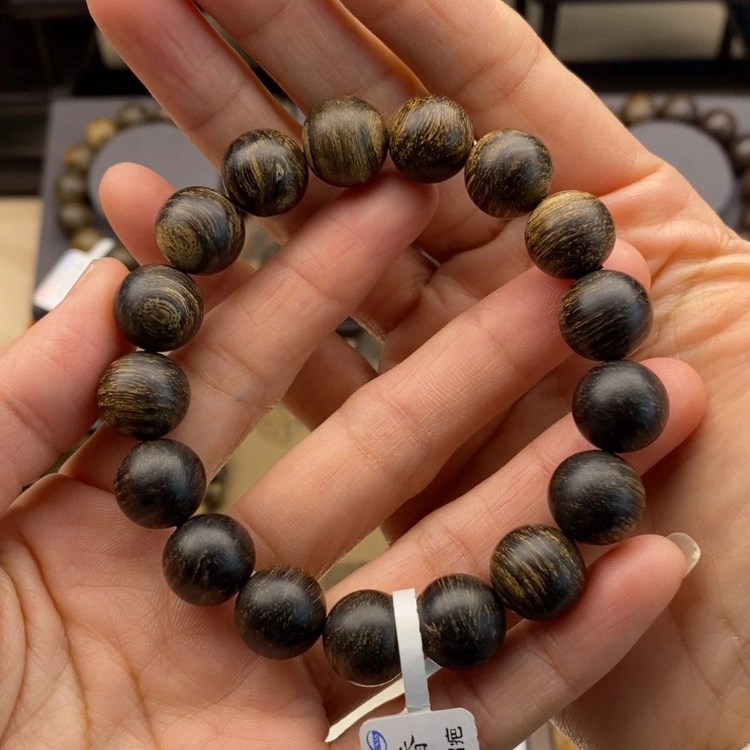 沉香手串可****子越南芽庄白棋瘤疤1.2