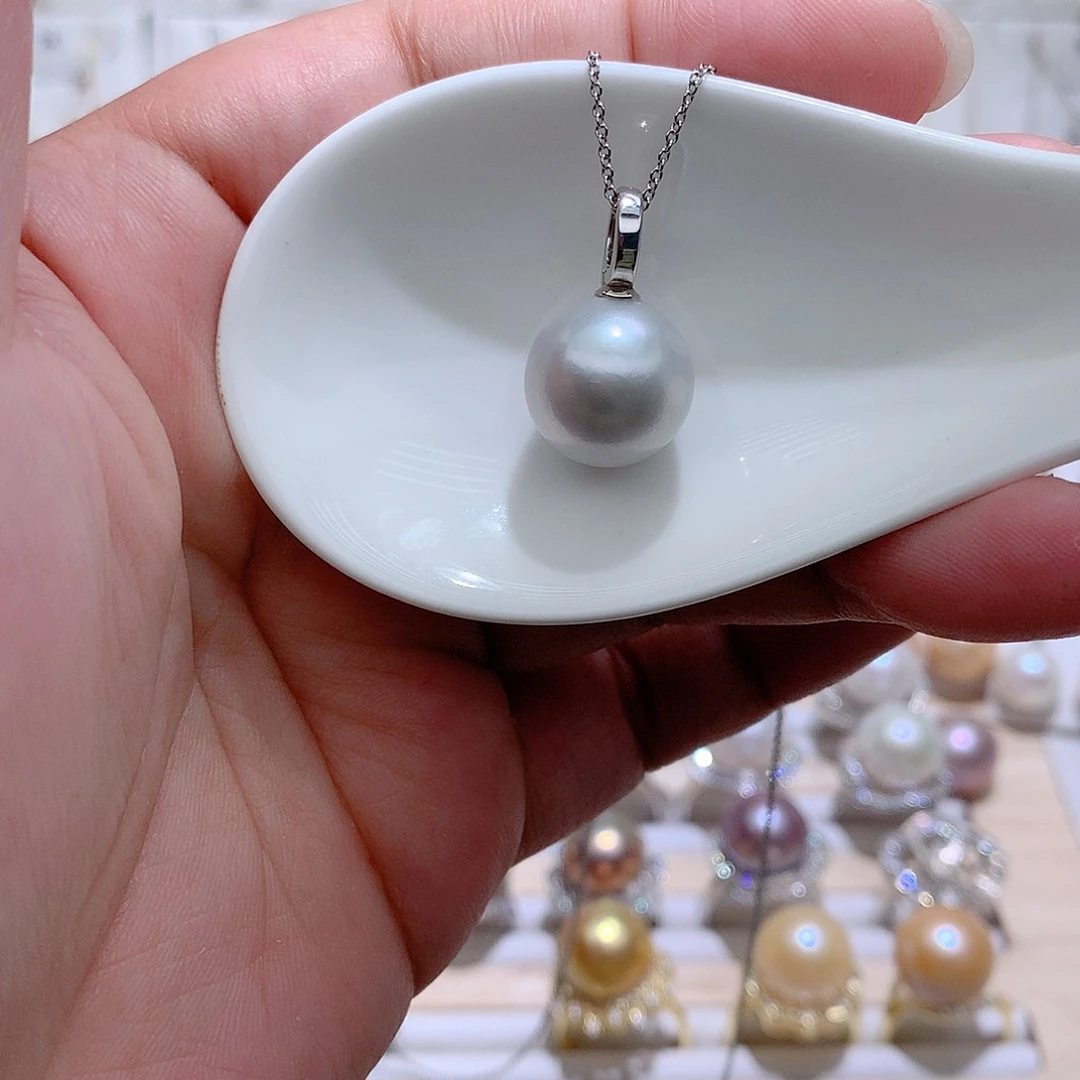 吊坠(赠链)银S925镶嵌淡水珍珠CC13.5mm