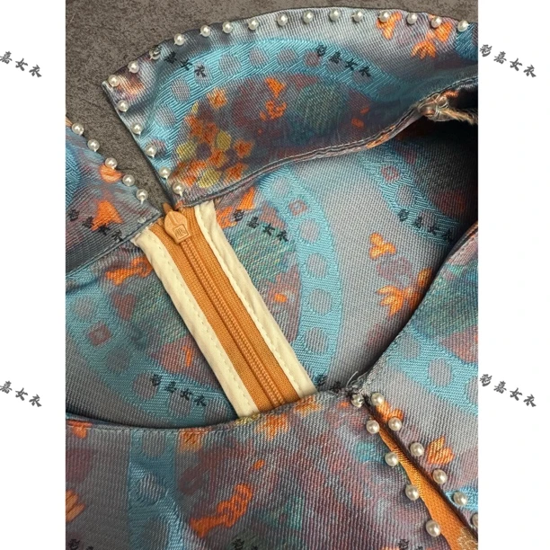 【彩嘉专属】新中式国风希腊翼马重工提花上衣