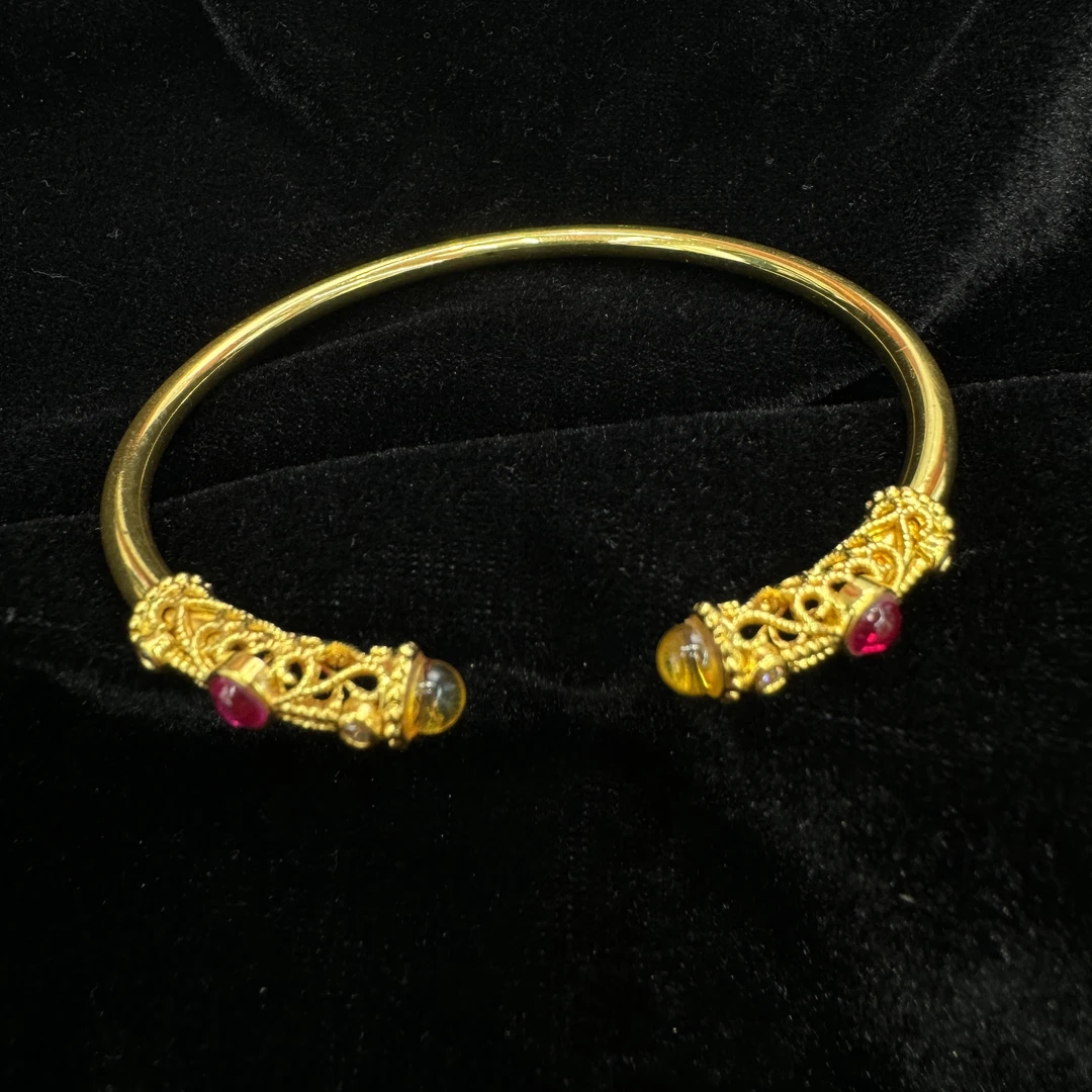 【大杨姐专属】【附证书+精美礼盒】合金镶嵌蓝珀手镯祥云手镯DZ02548