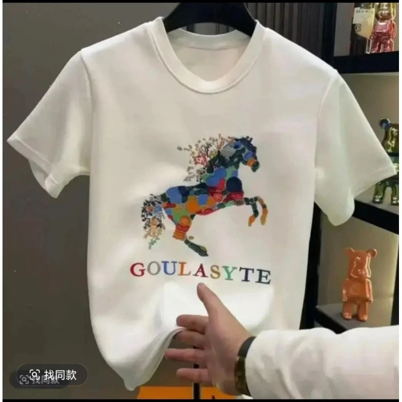 QS【一折粉丝福利】夏季男女同款百搭时尚潮牌短袖T恤