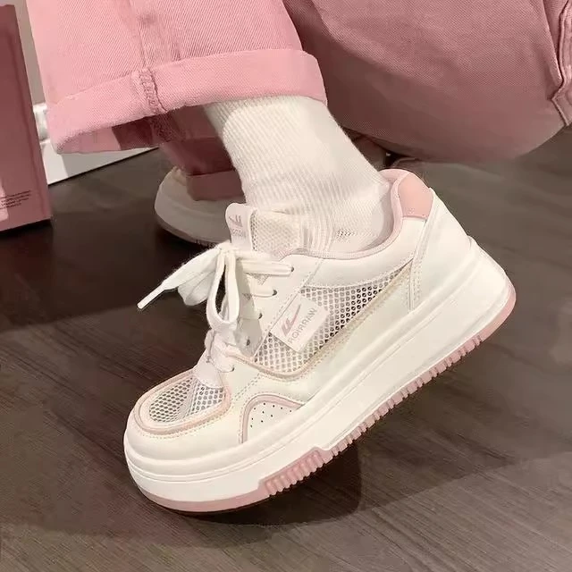 回力女鞋小白鞋女百搭2025年夏季薄款网面透气休闲鞋厚底时尚板鞋