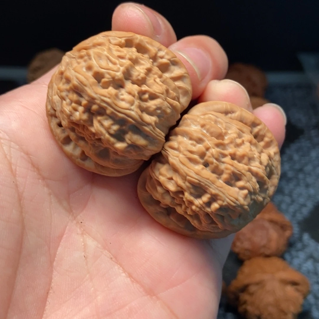 把件文玩核桃白狮子38全品