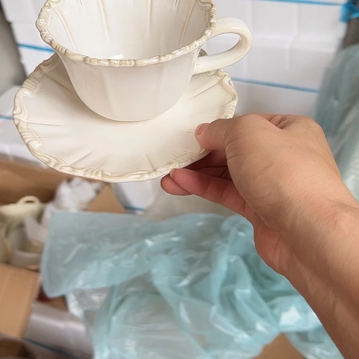 瓷片默认瑕疵商品洛可可杯碟2套