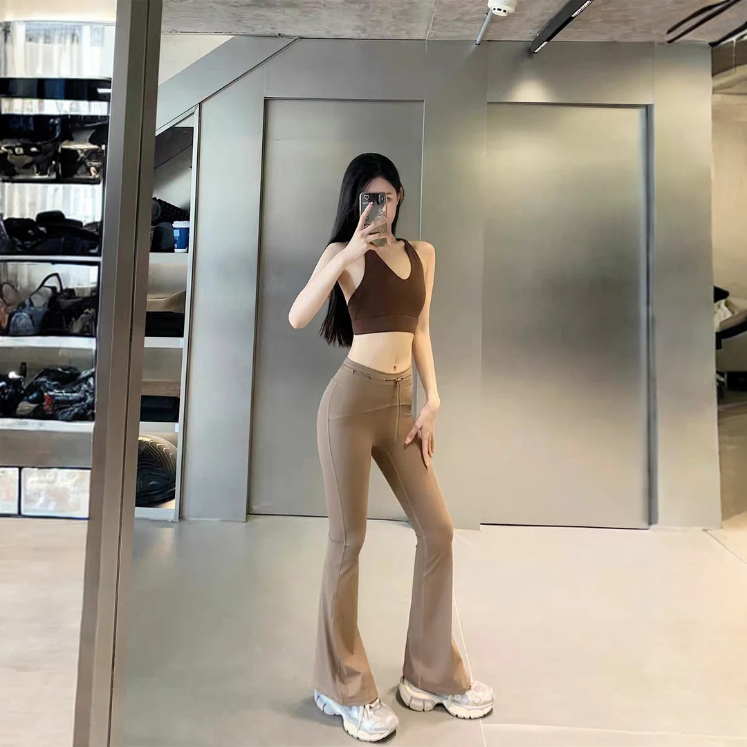 no退no换 喇叭裤瑜伽裤女微喇运动高腰微喇裤dy24820ck