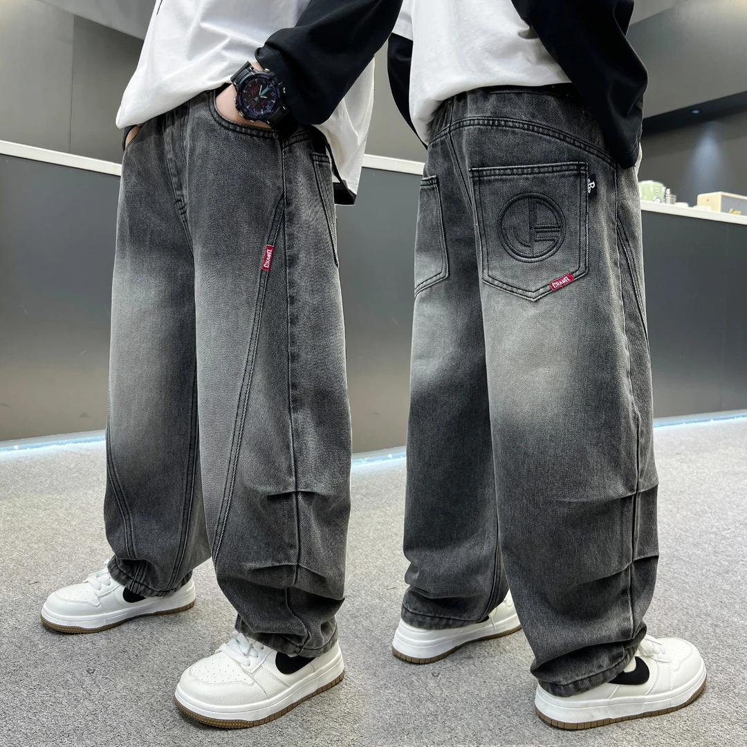男童牛仔裤秋款2025新款儿童洋气韩版哈伦长裤中大童男孩休闲裤潮