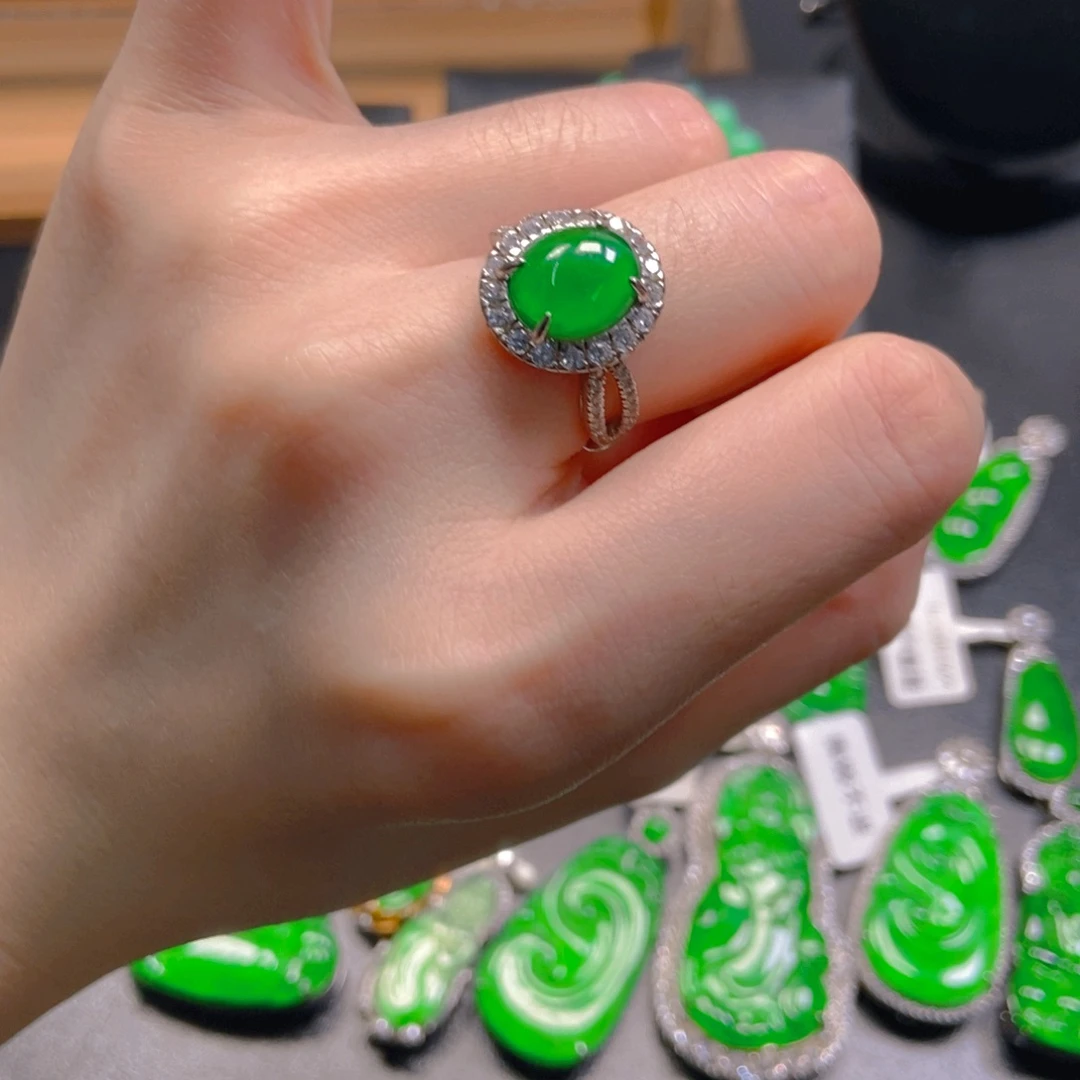 翡翠银S925镶嵌吊坠(不含链)