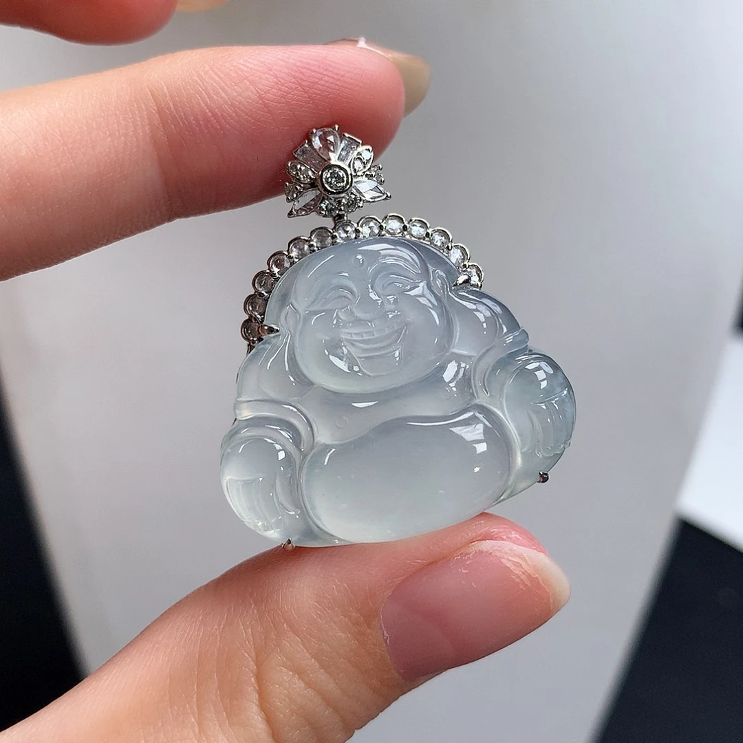 吊坠(不含链)18K金镶嵌翡翠