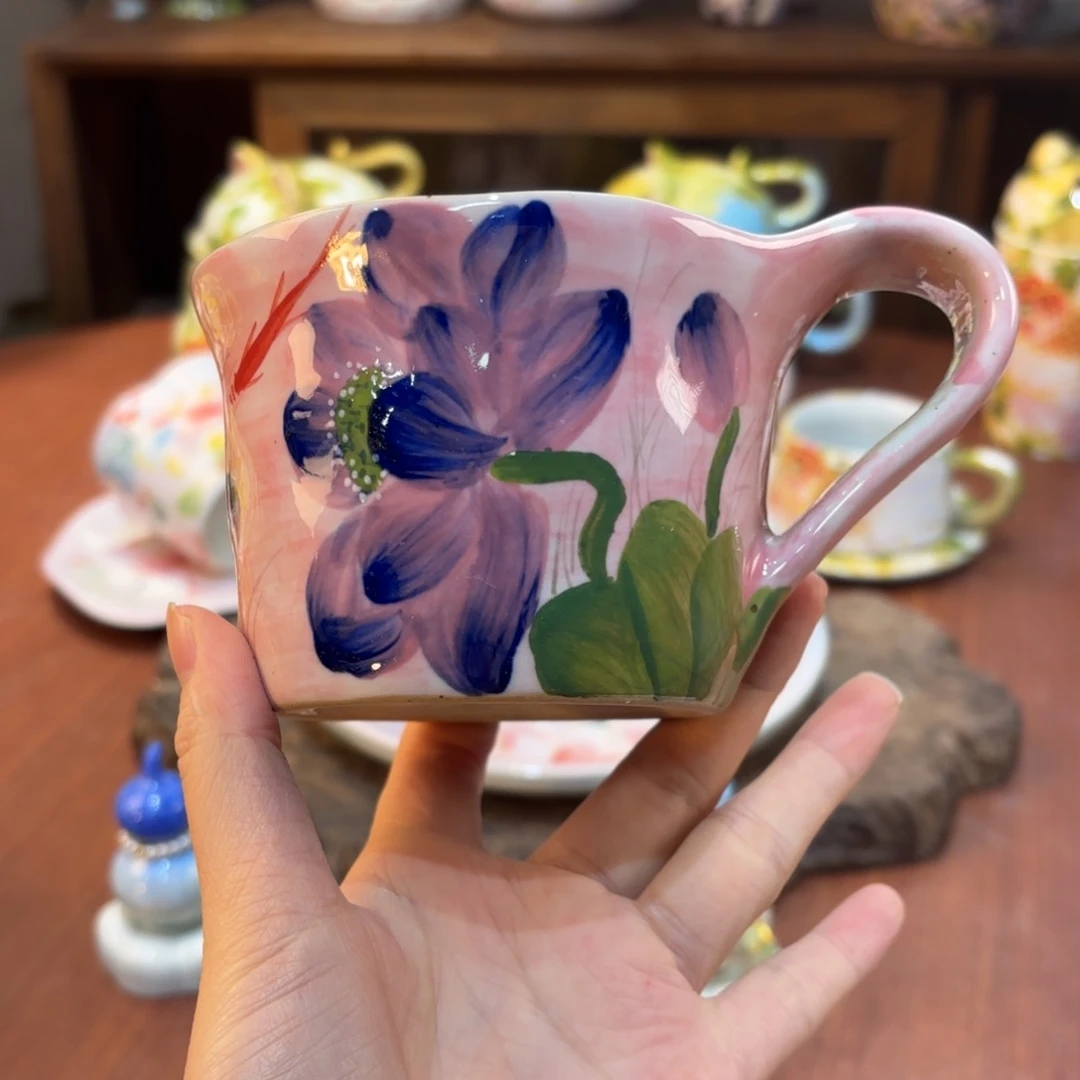 瓷片景德镇手绘高温釉下彩陶瓷茶具