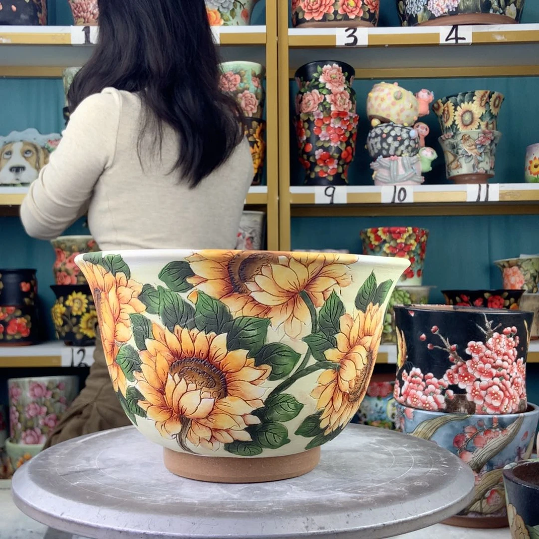小***然陶景德镇手工花盆700