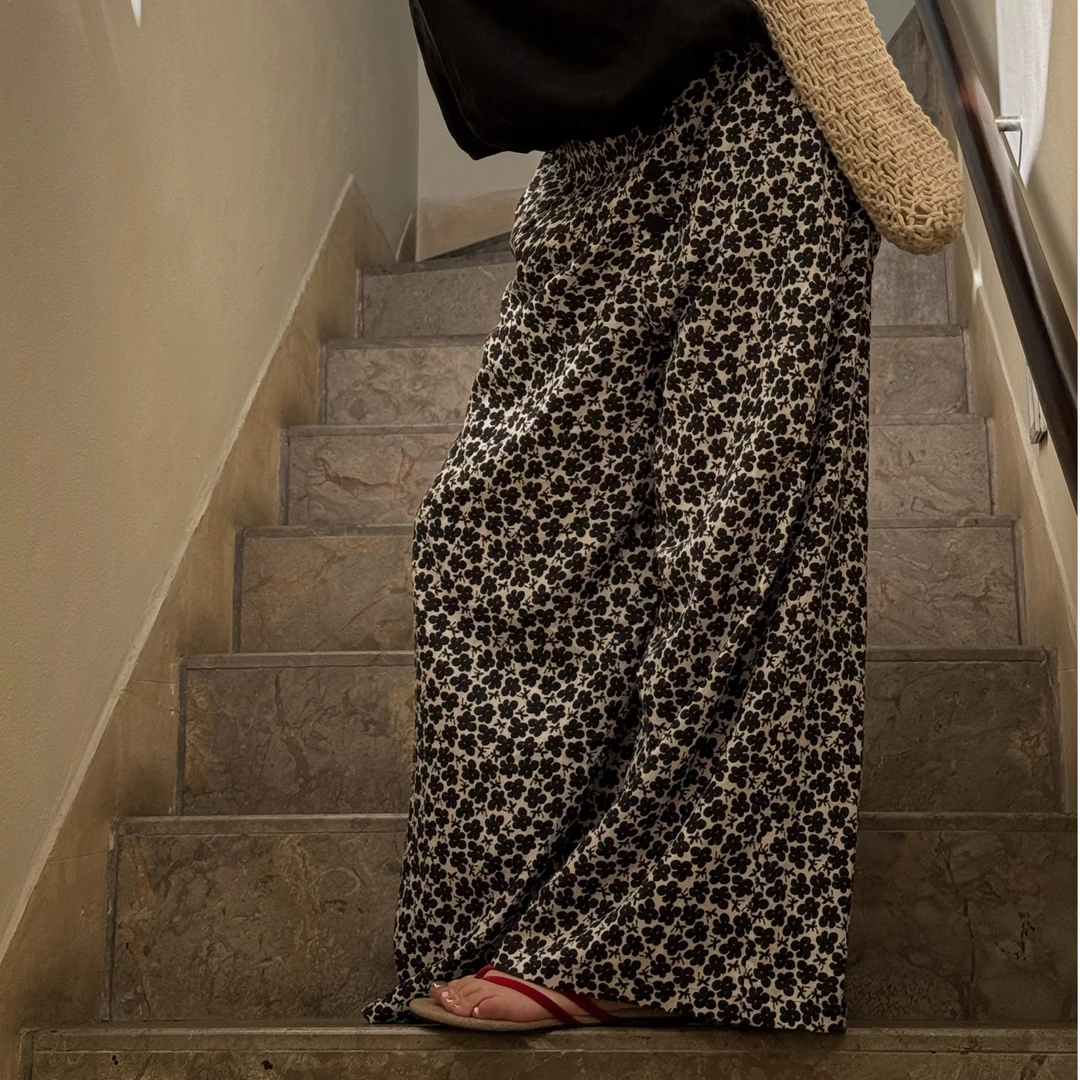 【CHU/2025SSNEW】《花间》花朵亚麻阔腿裤JJGC2504