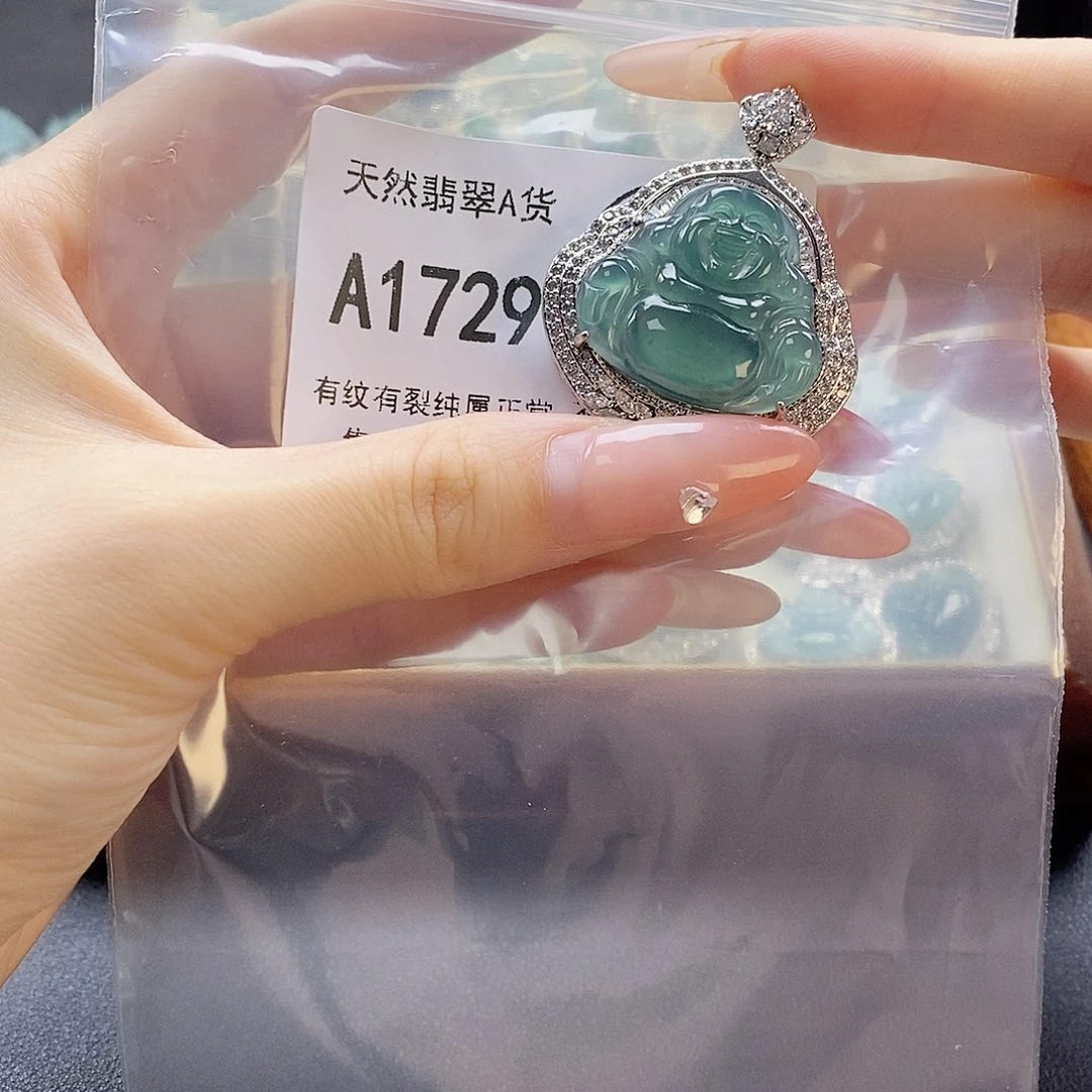 翡翠未镶嵌吊坠(赠链)