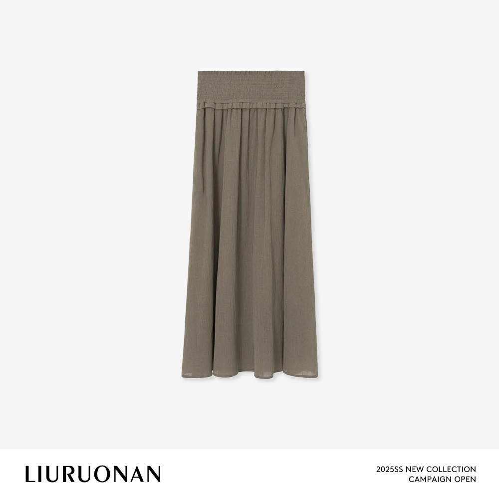 LIURUONAN 25SS【轻纱半裙】小众设计高松紧腰打揽夏季薄款A字裙女