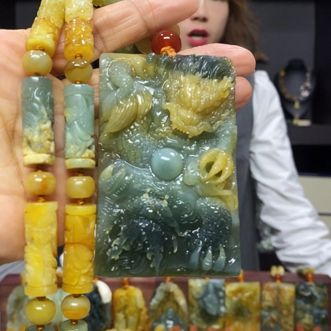 未镶嵌岫玉挂件吊坠戒指