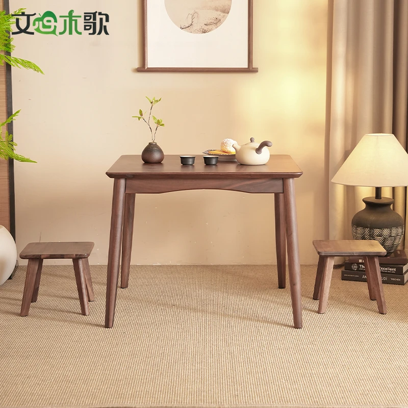 【方形矮茶桌】北美黑黑胡桃木方形茶几小茶桌