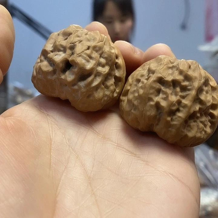 文玩核桃把件38蛤蟆头红皮