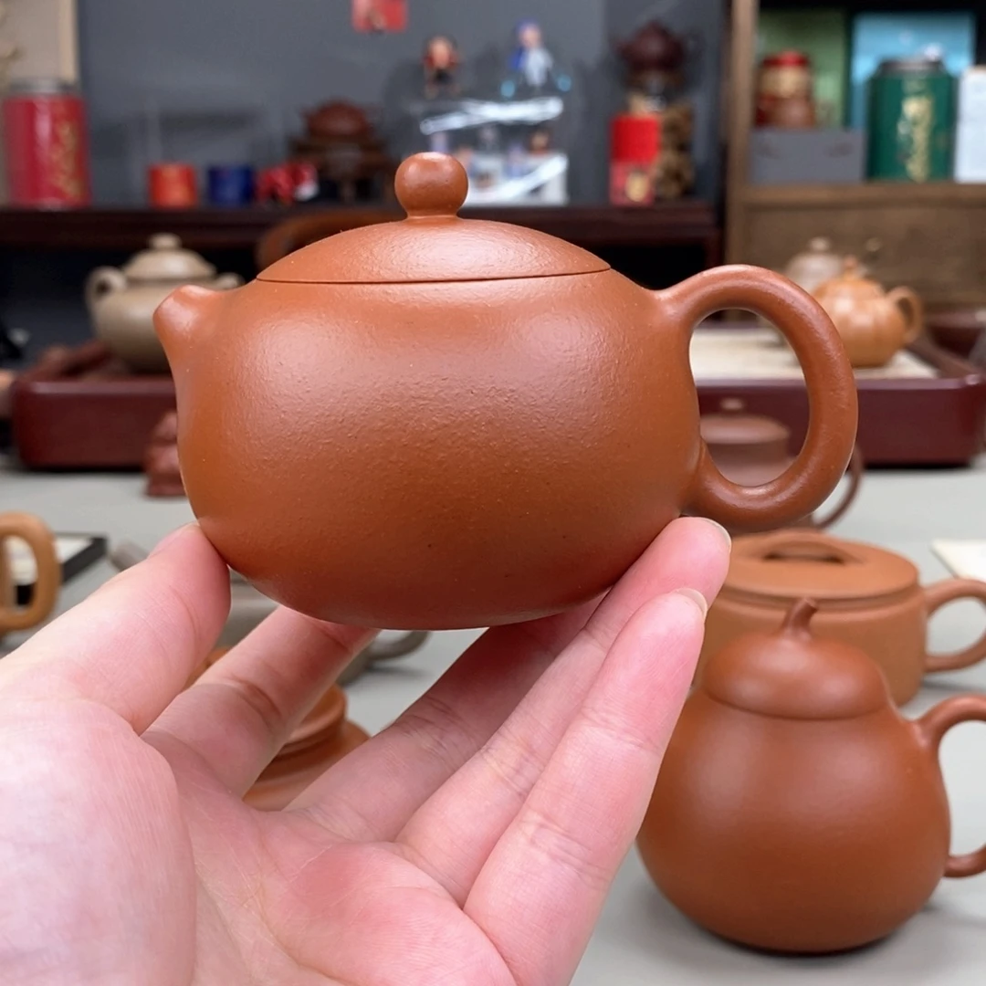 茶壶紫砂生砂朱泥西施半手160cc