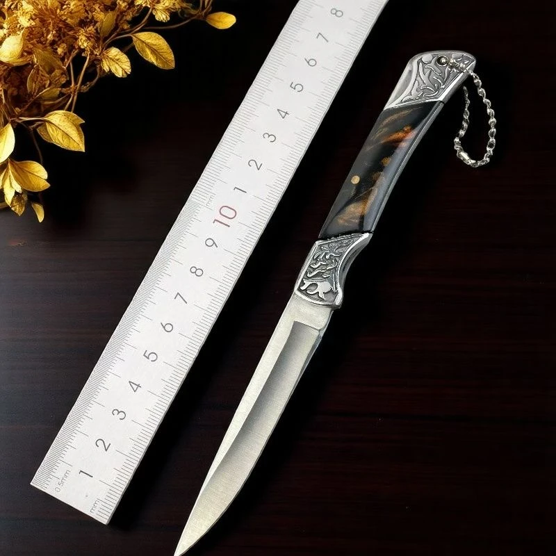 黑炎全钢家用蔬果削皮刀折叠小刀吃手把肉小刀