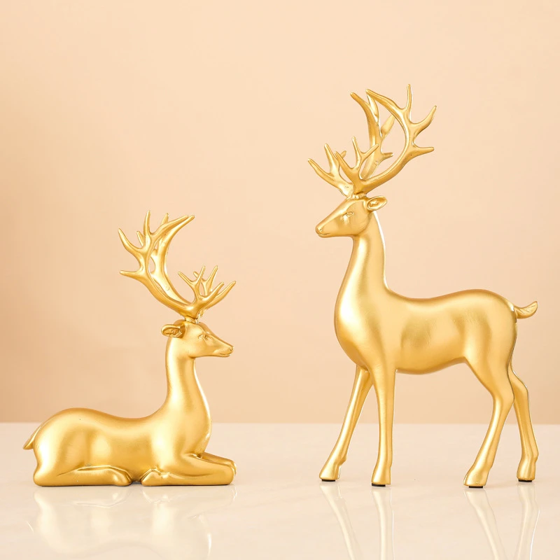 欧式简约鹿树脂摆件家居装饰品客厅玄关酒柜软装乔迁礼品摆设
