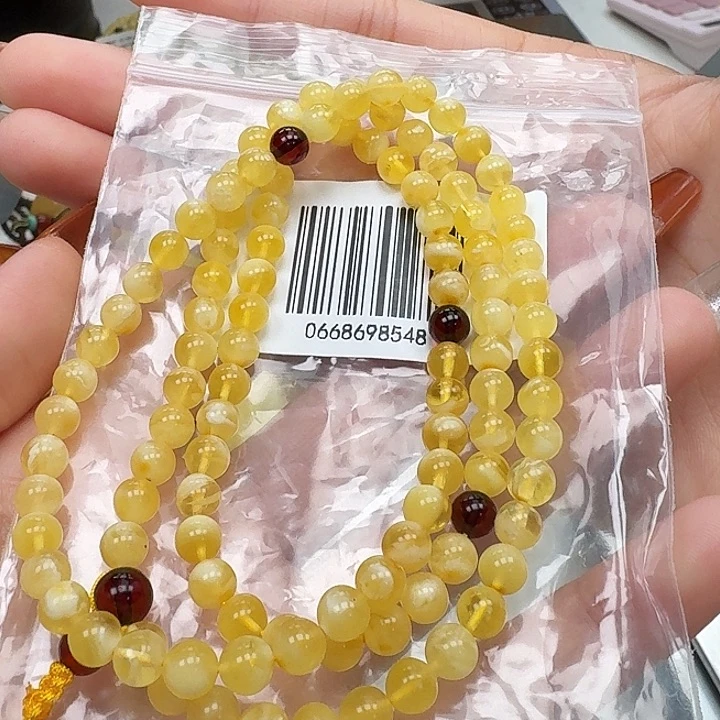 琥珀未镶嵌珠宝奇石项链
