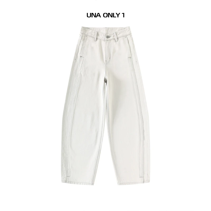 【烟雨江南】原创设计土耳其牛仔高腰显瘦轻奢女士牛仔裤-9806