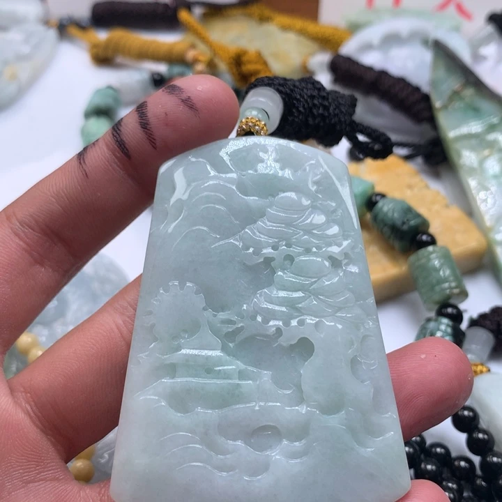 颈饰未镶嵌翡翠保真天然a货翡翠