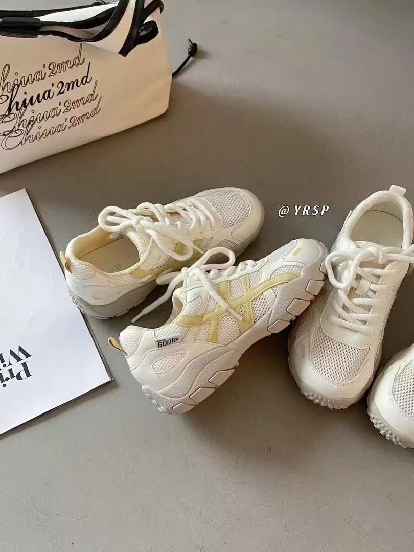 娟子家真皮女鞋2025夏季新款轻便软底德训鞋网纱透气运动鞋