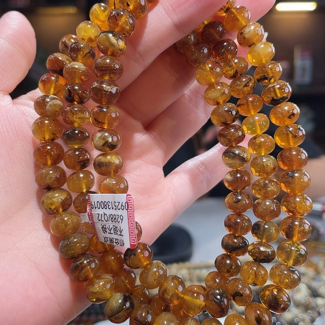 琥珀未镶嵌手链9m蜜蜡