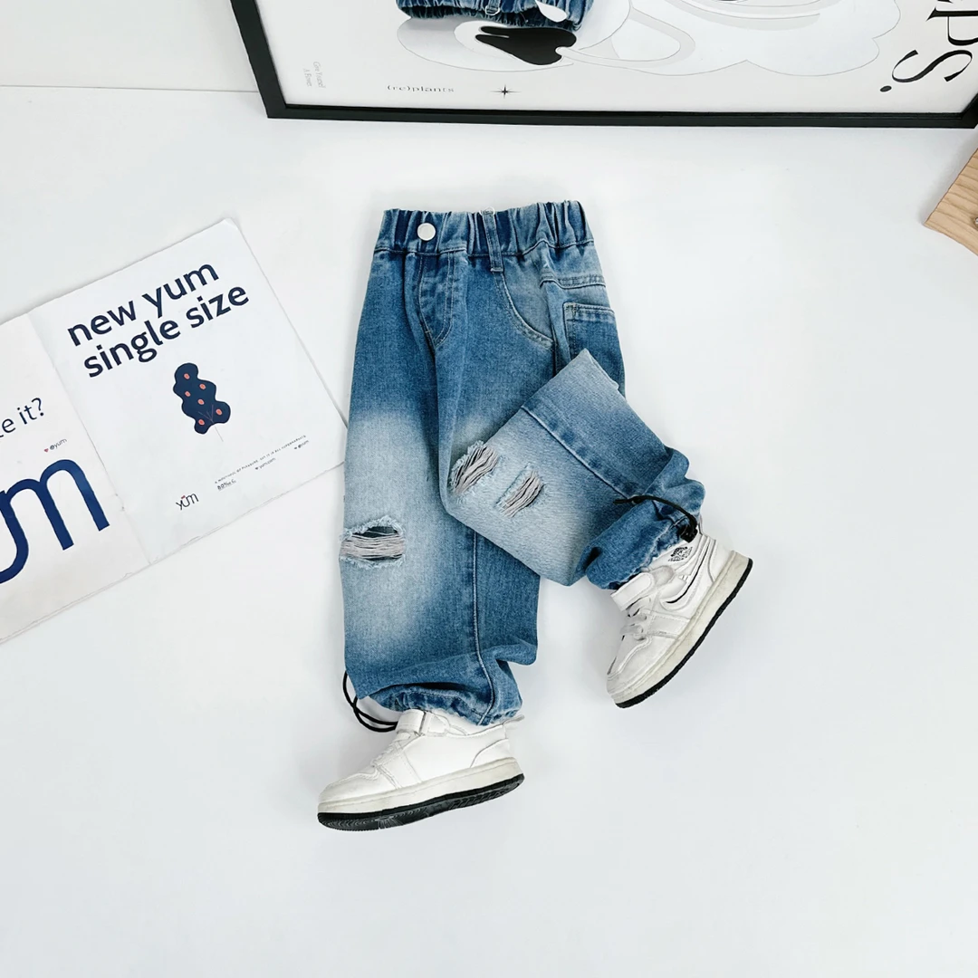 男童裤子春夏款儿童直筒牛仔裤2025新款潮 CXF3586 悠悠童话童装