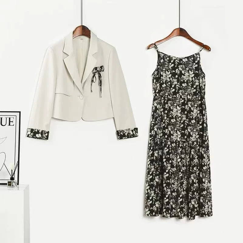 【A808】2025春季减龄新款修身洋气显瘦气质时尚两件套裙