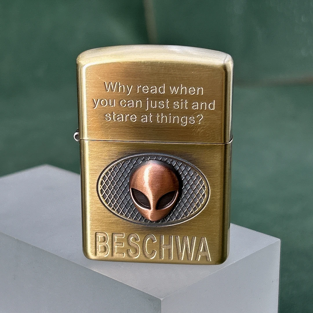 ZIPPO/之宝打火机   紫铜贴章外星人   煤油打火机