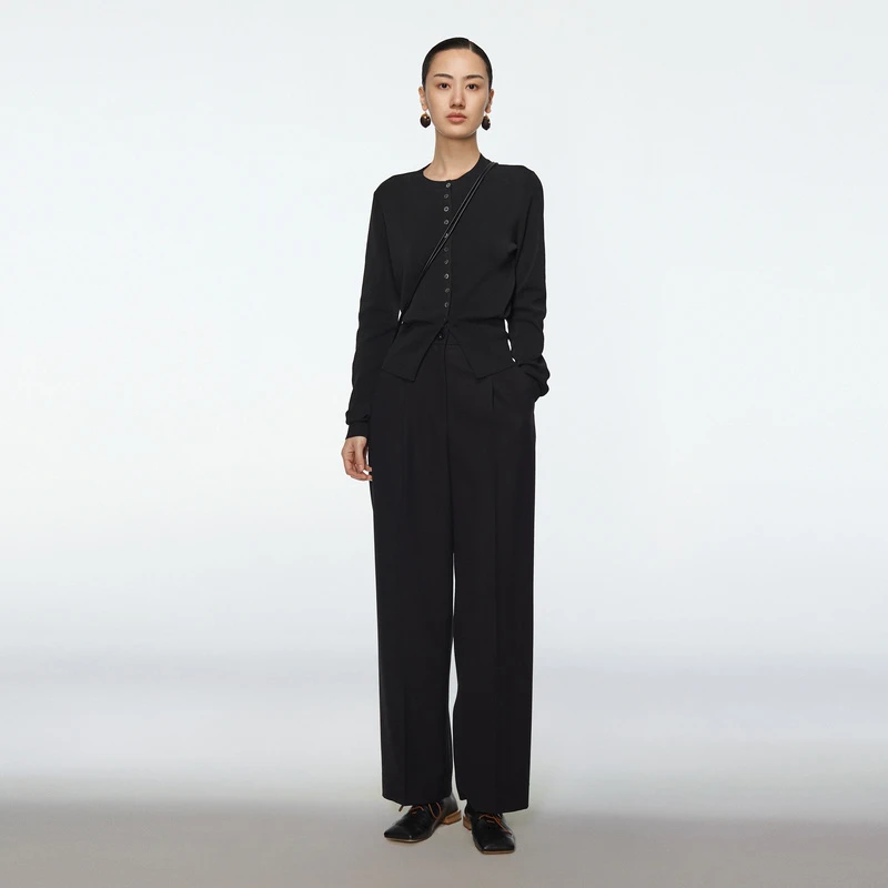 【妍妍精选】ZHUCHONGYUN通勤时尚微阔腿长裤子女士